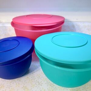 New Tupperware Impressions Classic 3-piece Bowl Set